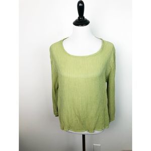 Cut Loose Green Crinkle Top Medium